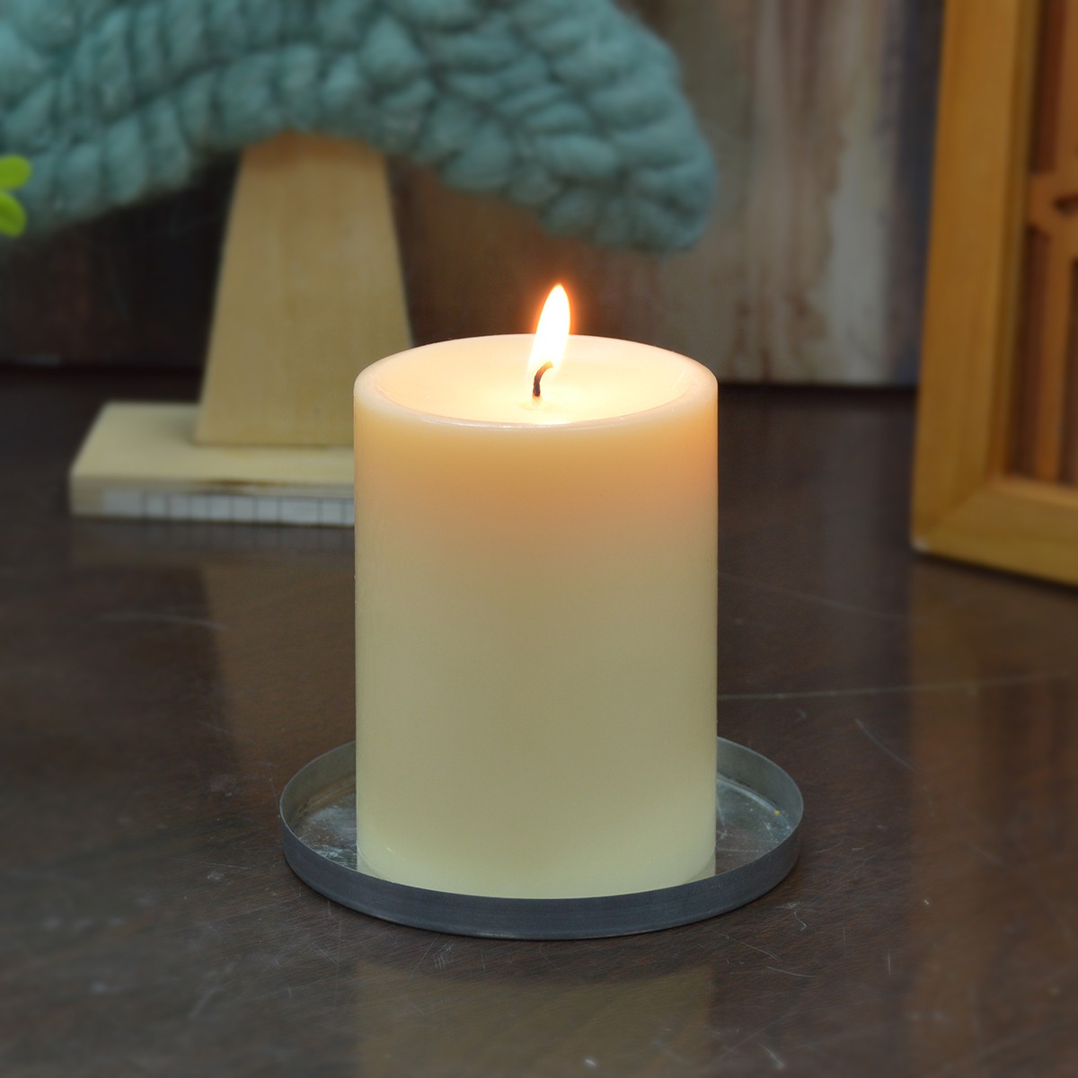 3 x 4 Inch Ivory Pillar Candle